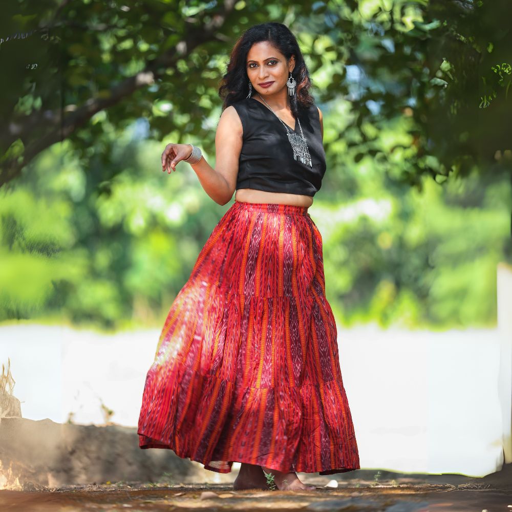 nehira red skirt 1st